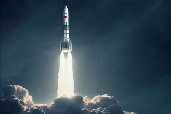 Illustration of a rocket taking off. Get PRP for penis enlargement from Vitality Medical in Seattle.