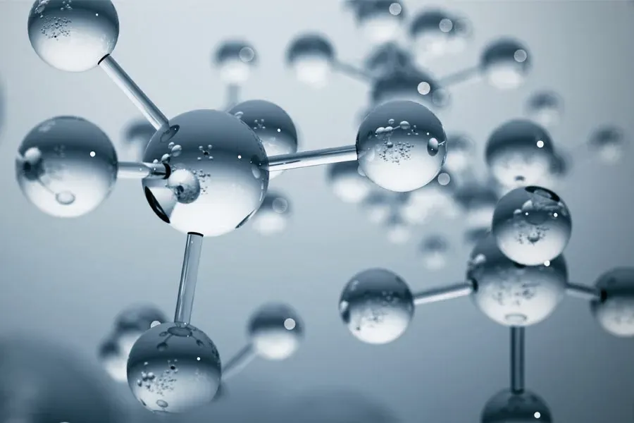 Peptide-Therapy-Doctor A 3D illustration of blue-gray toned water molecules, representing peptide therapy from Vitality Medical in Seattle.